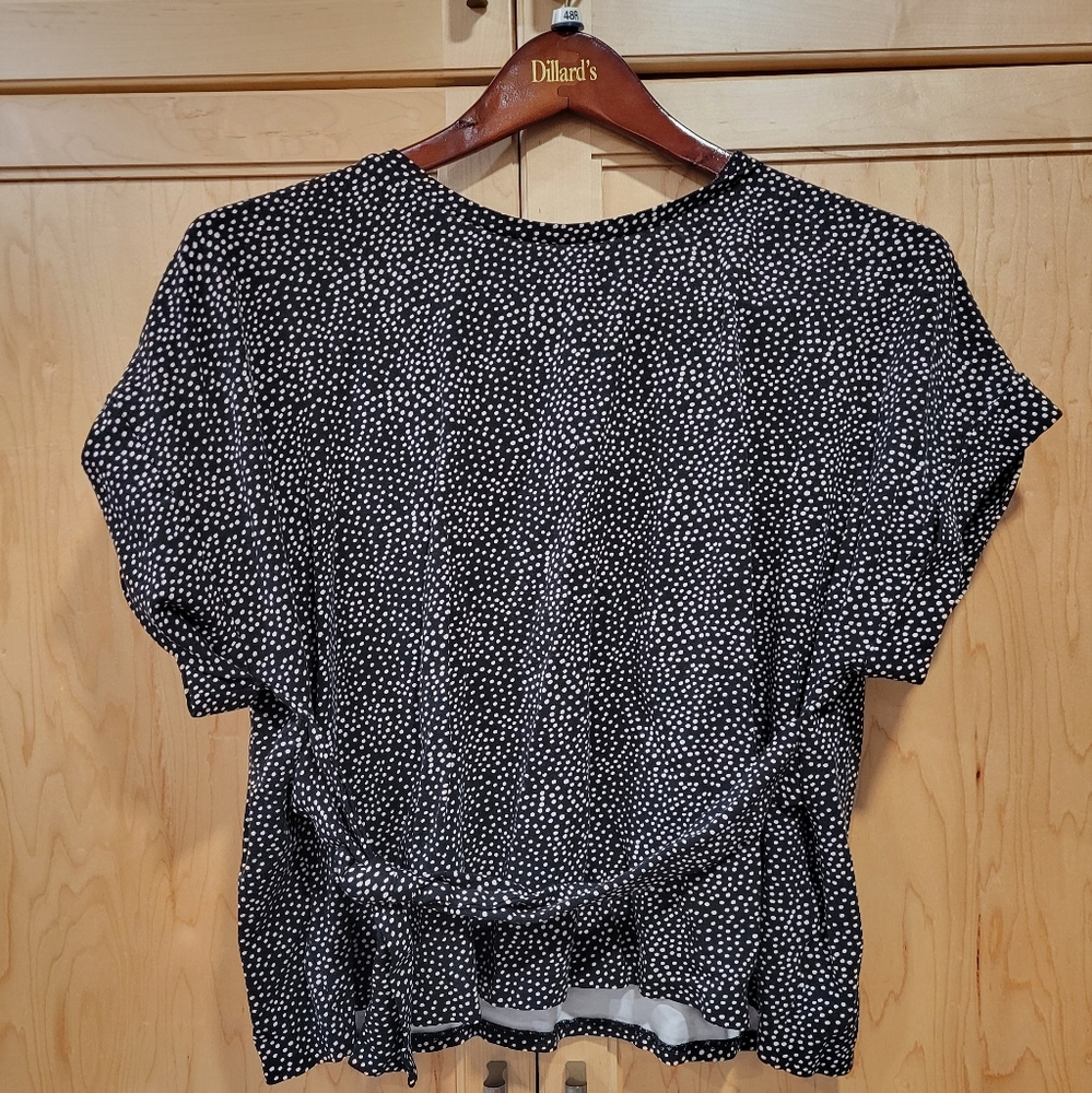 White and Black Poka Dot top